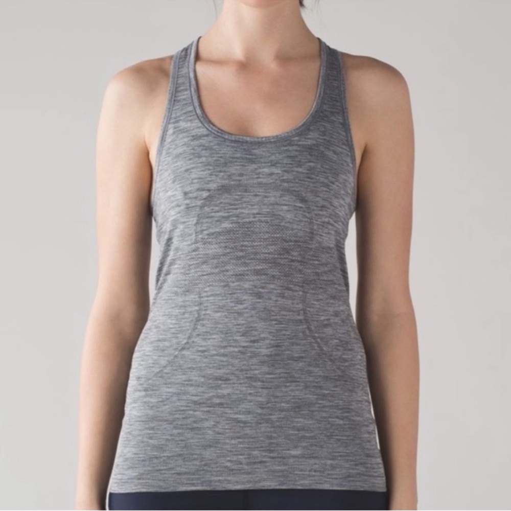Lululemon Swiftly Tech Racerback Slate/White  size 4 NWOT
